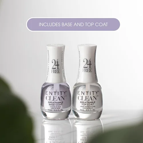 Miniatura 3 de Entity Juego de esmalte de uñas limpio, paquete de 6 esmaltes de uñas combinado con capa superior y base, juego libre de crueldad animal y vegano