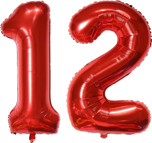 Miniatura 62 de Globo de helio rojo del número 10 de 40 pulgadas, autosellado para decoración de fiesta de cumpleaños y decoración de fiesta de aniversario (rojo 10)