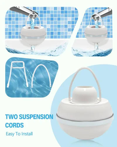 Miniatura 5 de Filtro de agua de baño para grifo de bañera, filtro de bola de bañera de 8 etapas para fregadero de baño, suavizante de agua dura de ducha de 2500