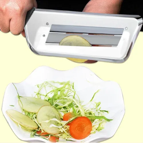 Miniatura 6 de Cortador de acero inoxidable de doble capa, triturador de cuchillos de verduras de cocina, cortador de repollo, trituradora de repollo para ensalada