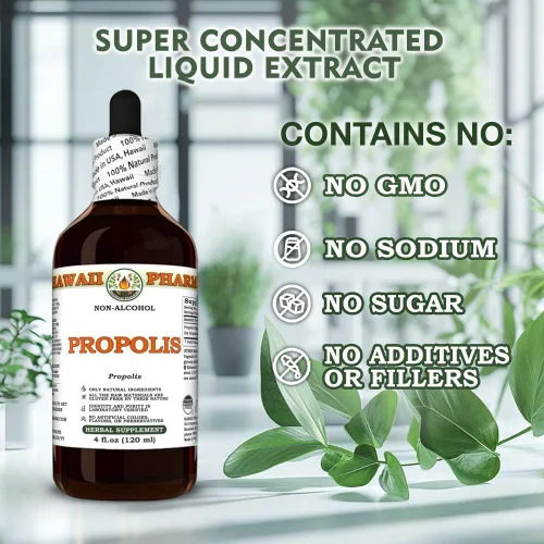 Miniatura 6 de Glicerita de propóleo, fabricado en Hawaii, totalmente natural, vegano, probado en laboratorio, extracto líquido sin alcohol - 4 onzas líquidas