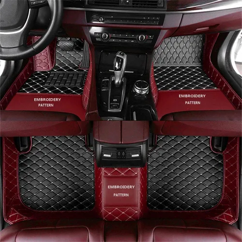 Miniatura 35 de Personaliza las alfombrillas de cuero de lujo de protección para todo tipo de clima para automóviles, SUV y camiones según el modelo automotriz beige
