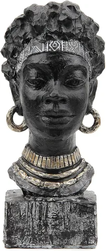Miniatura 7 de Leekung Figura de resina de escultura africana, decoración del hogar hecha a mano, 12.2 x 6.3 x 4.3 pulgadas, color negro