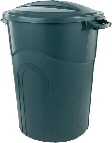 Miniatura 11 de United Solution TI0087 - Contenedor de basura redondo de 20 galones, color negro, fácil de transportar con construcción resistente, asas de paso