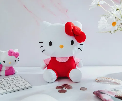Miniatura 4 de Silver Buffalo Sanrio Hello Kitty en Pose de Sentarse Banco de Monedas de Peluche Suave