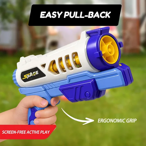 Miniatura 4 de Pistola de juguete para niños UFO Space Disc Launcher - Tirador de anillo de espuma alimentado por resorte, rango de 30 pies para jugar al aire libre