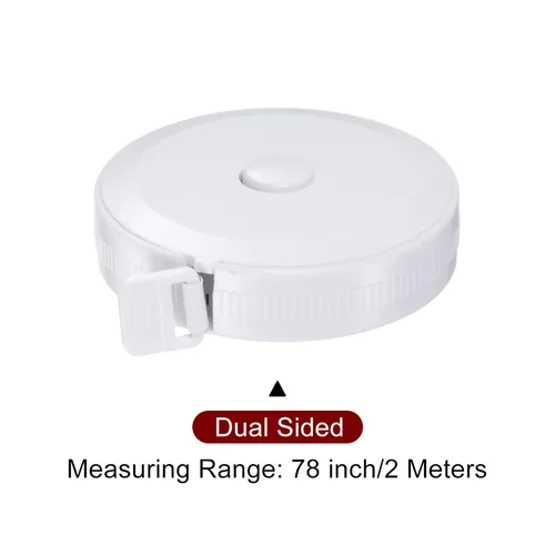 Miniatura 3 de HARFINGTON Cinta métrica retráctil redonda de 78 pulgadas, tamaño de bolsillo para cuerpo, tela, costura y manualidades, color blanco