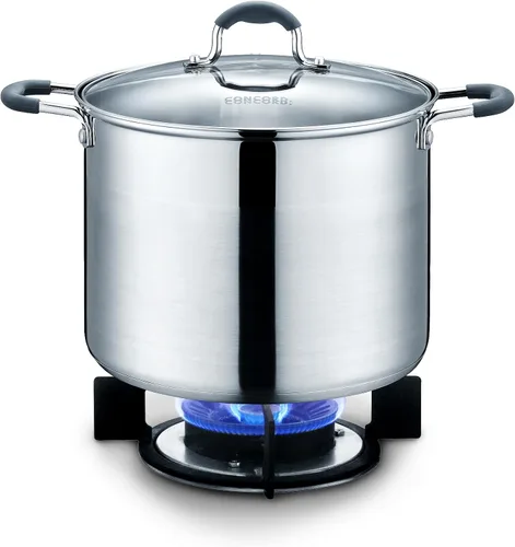 Miniatura 7 de CONCORD Olla de acero inoxidable con tapa de vidrio (compatible con inducción) ((2.5 QT)