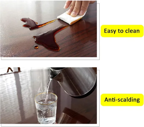 Miniatura 6 de 0.079 in PVC redondo mate transparente protector de mantel, resistente al agua, a prueba de aceite, antiescaldamiento para mesa de comedor de café