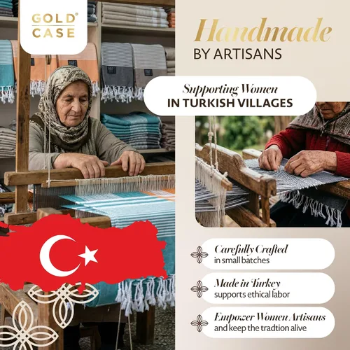 Miniatura 3 de Gold CASE - Juego de 4 Toallas de Mano Turcas para Baño, 20 x 40 pulgadas, Toallas de Baño 100% Algodón, Toalla Pequeña de Cocina Aphrodite