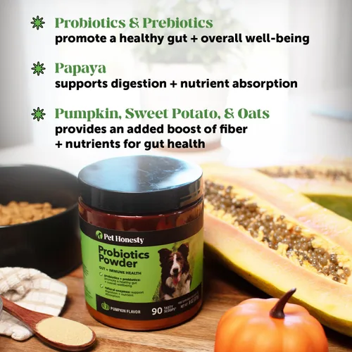 Miniatura 3 de Pet Honesty - Suplemento de probióticos y calabaza en polvo totalmente natural para perros - Prebióticos, probióticos, enzimas y antioxidantes