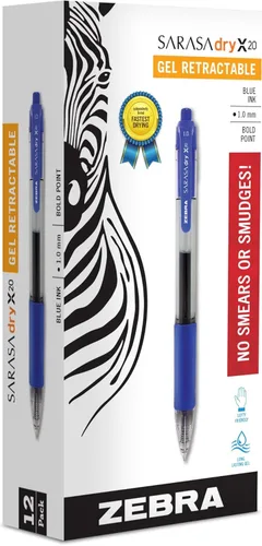 Miniatura 4 de Zebra Pen ZEB46630 - Bolígrafos retráctiles Zebra Sarasa de tinta de gel, punta gruesa de 1.0 mm, rojo, tinta de secado rápido, 12