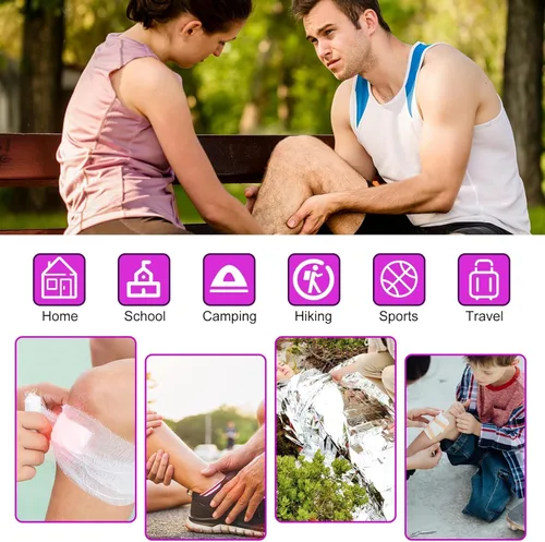 Miniatura 3 de Kit de Primeros Auxilios Pequeño-Compacto-Suministros de Recambio-Elementos Básicos de Emergencia - 300 PIEZAS Elementos Esenciales para el Hogar