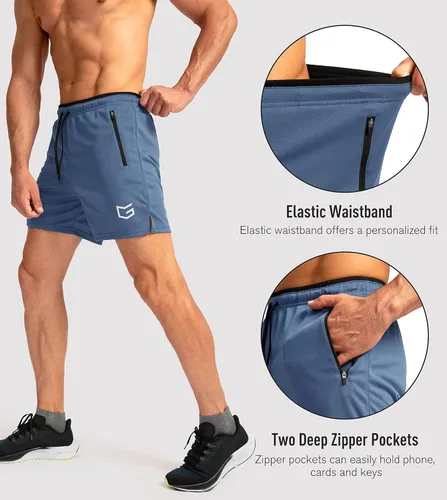 Miniatura 4 de G Gradual Pantalones cortos de correr para hombre con bolsillos con cremallera secado rápido gimnasio entrenamiento atlético pantalones cortos de 5