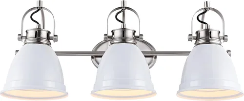 JONATHAN Y JYL1116B Phineas - Bombillas LED de hierro bohemio de 25.5 pulgadas con 3 luces LED de vanidad costeras transicionales 2700K 40W para