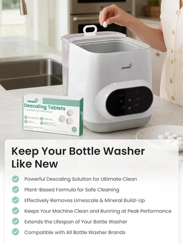 Miniatura 5 de GROWNSY Tabletas descalcificadoras para lavadoras de botellas, 12 tabletas descalcificadoras para eliminar la acumulación de cal y mineral