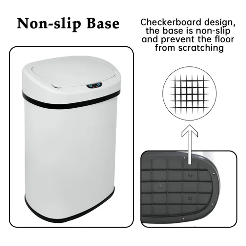 Miniatura 4 de Bote de basura automático de 13 galones para cocina, fácil de limpiar, de acero inoxidable de 50 L, sensor de movimiento cepillado, impermeable