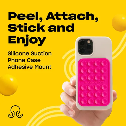 Miniatura 2 de OCTOBUDDY Classic MAX - Funda de silicona con ventosa para teléfono con montaje adhesivo - Soporte de agarre fuerte para manos libres para selfies