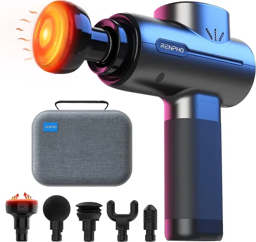Miniatura 11 de RENPHO Active+ Pistola de masaje de percusión, regalos del día del padre, 5 velocidades ajustables para espalda, cuello, recuperación muscular