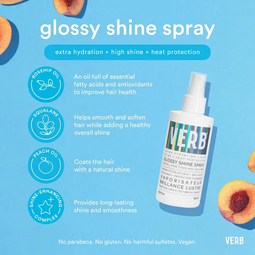 Miniatura 4 de VERB Glossy Shine Spray - Moisturizing Heat Protection Hair Spray - Adds High Shine and Primes for Styling - Vegan, No Parabens or Harmful Sulfates
