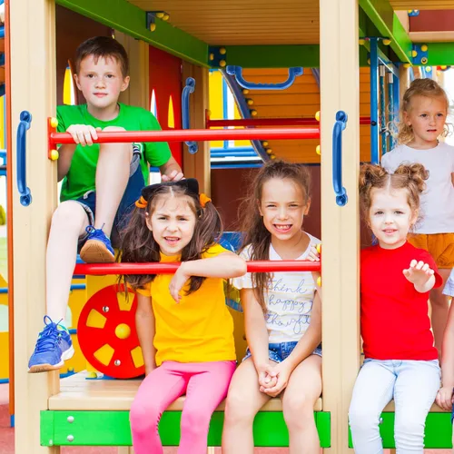 Miniatura 4 de 4 asas de seguridad para patio de juegos para niños, plástico, azul, acabado liso, barras de agarre para juegos al aire libre, casa