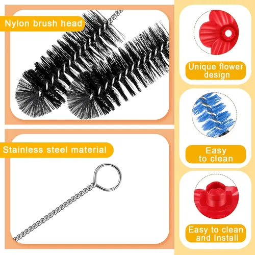 Miniatura 3 de 38 piezas de 3 tamaños de cepillo de limpieza para comederos de colibríes, mini cepillo de tubo de nailon con 16 piezas de repuesto para pájaros