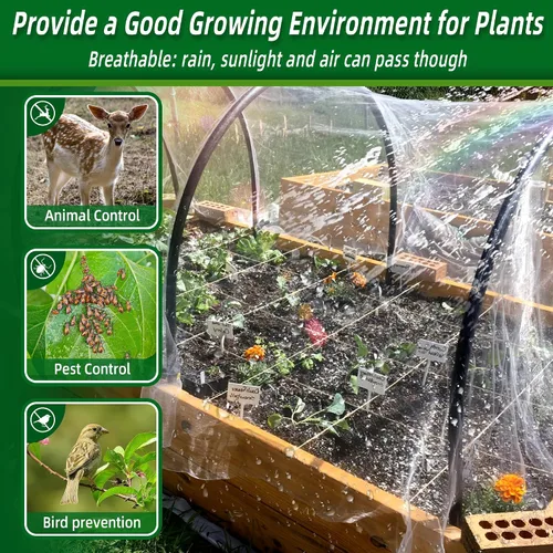 Miniatura 3 de Red de jardín – Barrera ultra fina de 10 x 10 pies para verduras, plantas, frutas, flores y cultivos, cubierta de hilera de invernadero, cama
