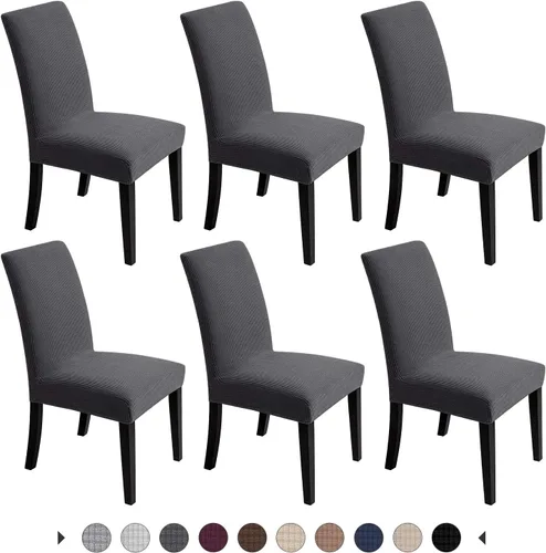 Miniatura 7 de Fundas para silla de comedor – Fundas elásticas para silla, protector decorativo impermeable, desmontables, lavables y elásticas, de licra