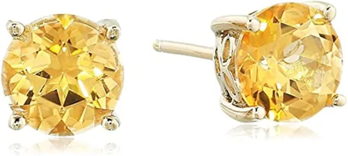 Miniatura 3 de Tienda Collection Plated Sterling Silver Stud Earrings made with Genuine Topaz Gemstones