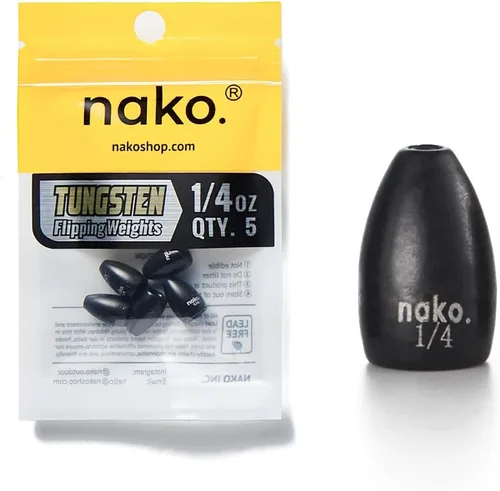 Miniatura 8 de Pesas de Volteo de Tungsteno Puro al 97% - Paquete de 10 - Pesas de Tungsteno Nako - Plomos de Pesca para Pesca de Lubina