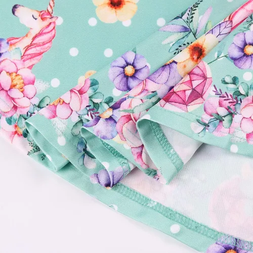 Miniatura 5 de LaBeca - Vestido sin mangas o de manga larga para niñas vestidos casuales con diseño de unicornio o sirena para niñas pequeñas o grandes