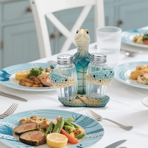 Miniatura 6 de Hodao Figuras de pulpo con salero y pimentero, juego de pulpo con soporte para bar de playa o decoración de cocina tropical, decoración de mesa
