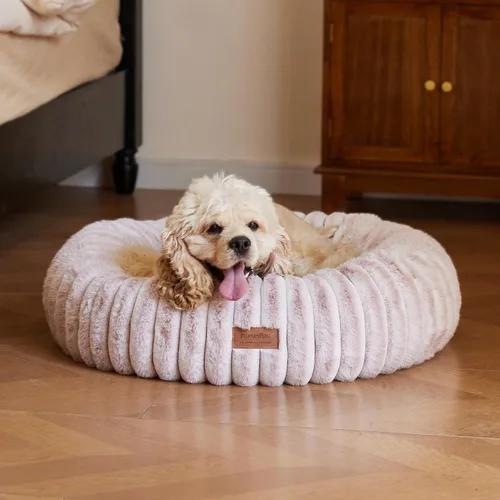 Miniatura 11 de FUKUMARU Cama para Perros, Camas Calmantes en Forma de Dona para Cachorros Ansiosos, Cama Moderna y Estética para Gatos con Estampado Degradado