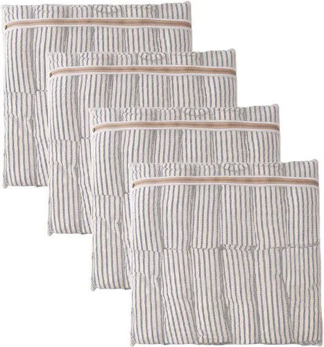 Miniatura 12 de HEAVYWOOD Bolsa de malla de algodón de 4 piezas, bolsa de lavado orgánico para lavadora, bolsas de lencería para lavar prendas delicadas