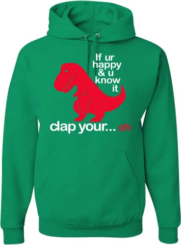 Miniatura 26 de Wild Bobby Sudadera con capucha unisex con estampado "If You're Happy and You Know it" de Dinausor