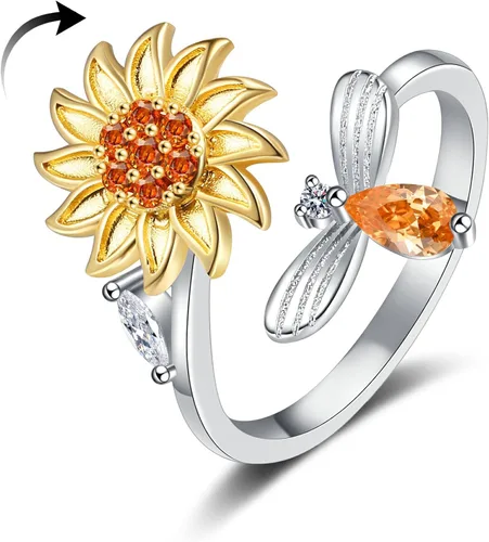 Miniatura 23 de Anillo de plata 925, anillos de plata ajustables para mujer, anillos de pulgar abiertos, anillos de circonio, anillos ajustables, anillos abiertos