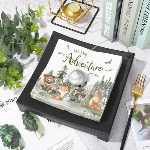 Miniatura 3 de JarThenaAMCS 80 servilletas de papel con texto en inglés «Let The Adventure Begin» (Let The Adventure Begin), servilletas de papel desechables