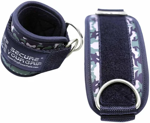 Miniatura 5 de Correas de tobillo para máquinas de cable con doble anillo en D, puños de neopreno premium ajustables para mejorar piernas, abdominales y glúteos