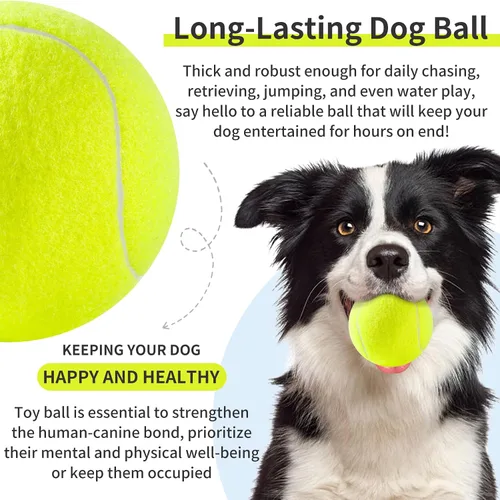 Miniatura 3 de susu & wuwu Pelota de tenis grande para perros, pelota de tenis grande de 4 pulgadas para perro, juguete de juego al aire libre para perros