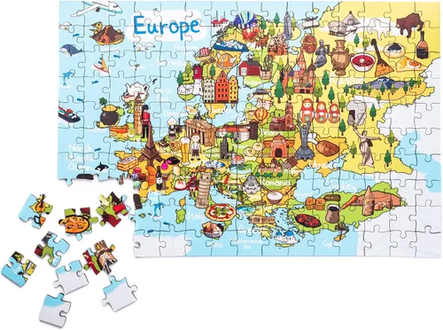 Miniatura 5 de Rompecabezas de madera de mapa de Europa de 152 piezas, 10 x 15 pulgadas