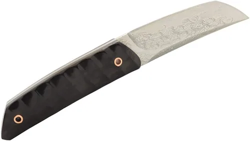 Miniatura 8 de MASALONG VG10 Damasco Short tanto cuchillo kni198 Hoja fija de espiga completa (mango negro)