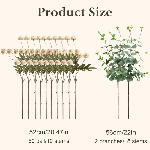 Miniatura 2 de Serra Flora 10 piezas de flores artificiales de seda sintética para jarrón, mini crisantemos falsos a granel para interiores con tallos para centros