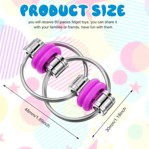 Miniatura 2 de Skylety 10 unidades de cadena de bicicleta Fidget Flippy Bulk Mini Chain Llavero para TDAH Alivio del estrés Flippy Key para adultos
