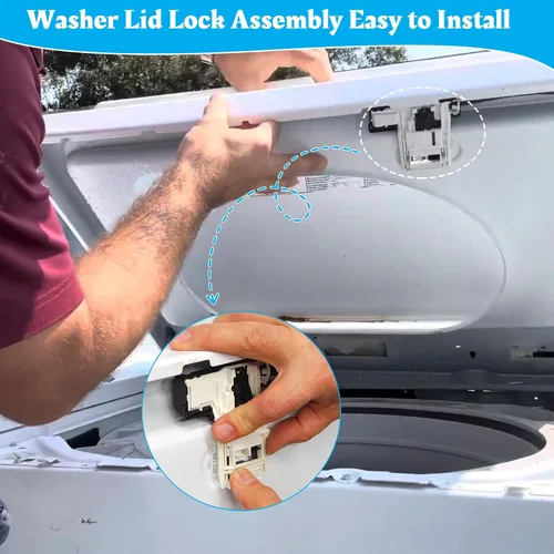 Miniatura 7 de W11307244 W10682535 Reemplazo de cerradura de tapa de lavadora para Whirlpool Maytag Amana Kenmore Series 110 200 500 Roper WTW5000DW1 RTW4516FW2