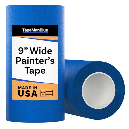 Cinta adhesiva ancha azul para pintores, 9 pulgadas x 60 yardas, fabricada en Estados Unidos, cinta adhesiva azul ancha para corte/grabado láser e
