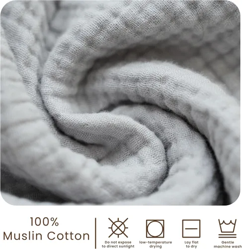 Miniatura 6 de Konssy Juego de paños de muselina para bebé, unisex, paquete de 7, ropa suave 100% algodón para recién nacidos, bebés niñas y niños Verde
