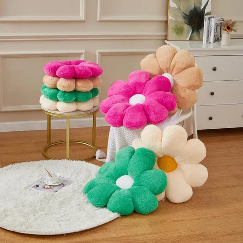 Miniatura 6 de Almohada de 17.7 Pulgadas en Rosa Caliente con Diseño de Margarita, Almohada Decorativa en Forma de Flor, Cojín para Niñas, Adultos, Linda