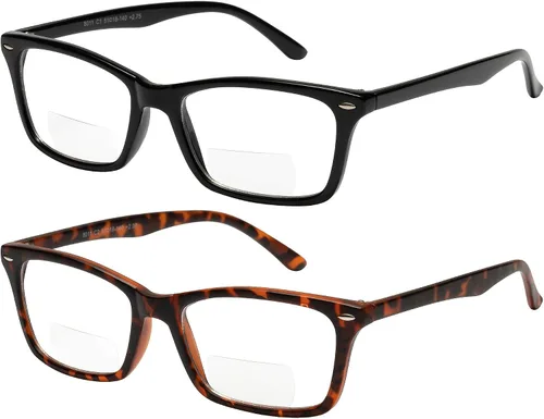 Yogo Vision Gafas de lectura bifocales, paquete de 2 unidades, lectores bifocales de calidad cómoda para hombres y mujeres