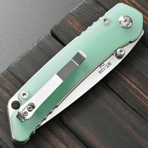 Miniatura 8 de Sitivien ST128 - Cuchillo plegable, hoja D2 G10, mango de seguridad, trazador de líneas de seguridad, cuchillo de herramienta EDC para senderismo al