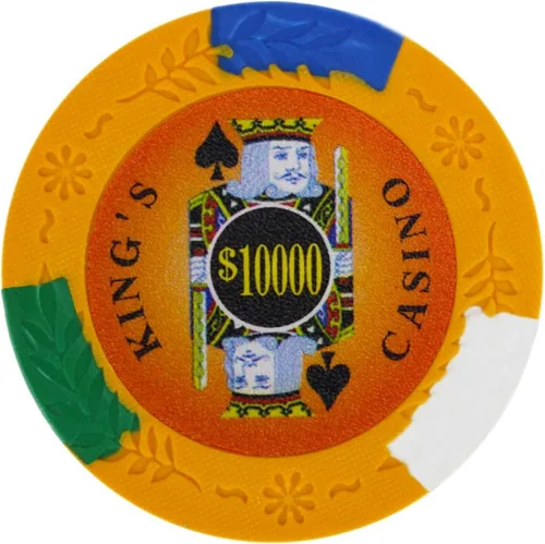 Miniatura 13 de Brybelly King's Casino Premium - Fichas de póquer de 0.49 oz, compuesto de arcilla pesada – Paquete de 50 Rojo ($5 Red)